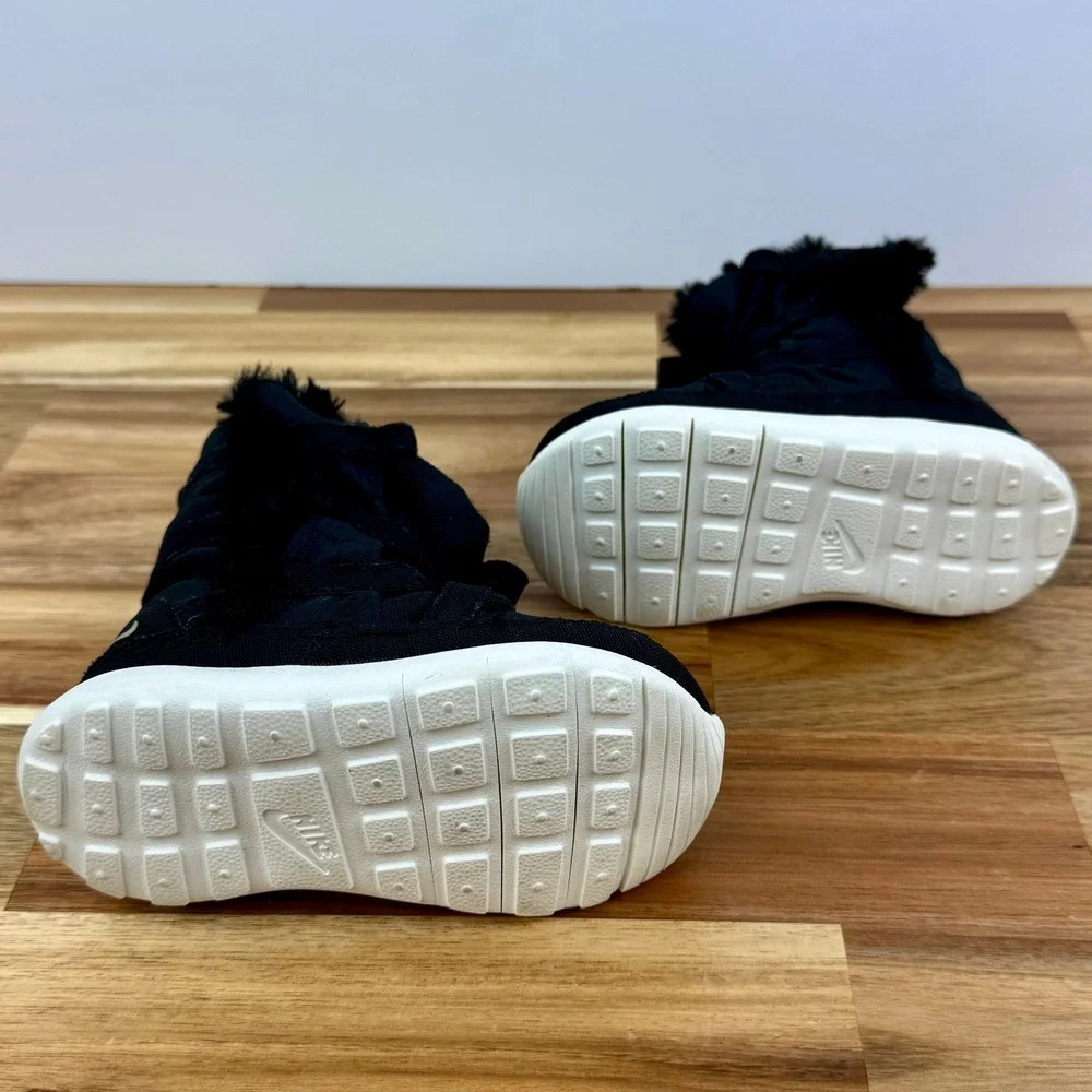 Nike Winter Boots Faux Fur Trim Pull On‎ Black Toddler Size 6C